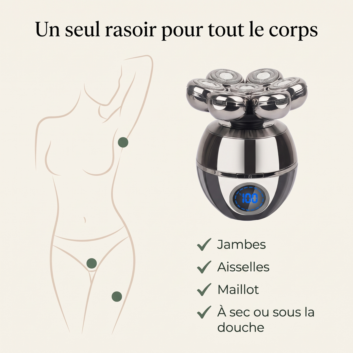 Un seul rasoir pour les jambes, les aisselles et le maillot